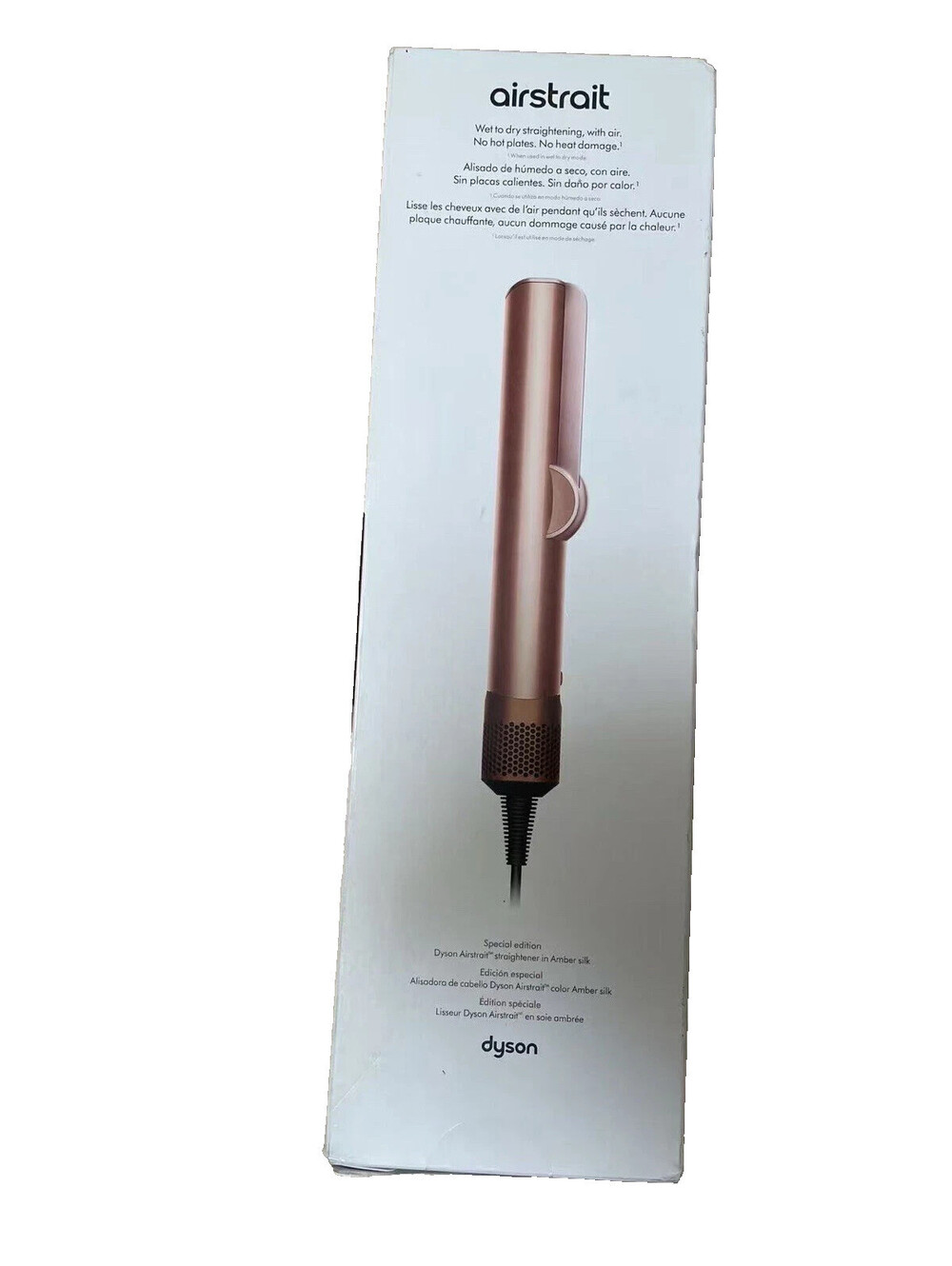 Dyson Airstrait Straightener Wet to Dry Hair with Case- Amber Silk (New Sealed)
